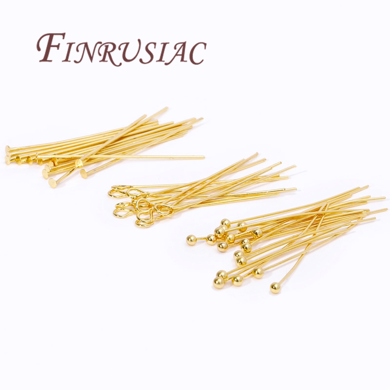Jewelry Making Head Pins - 50Pcs 20-50mm Gold Plated Pins For