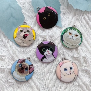 10pcs cartoon animal cat ename - Jewelry Making review and price