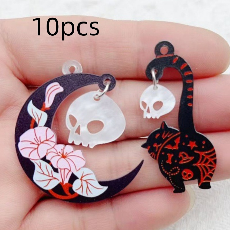 10pcs Halloween Acrylic Ghost  - Jewelry Making review and price