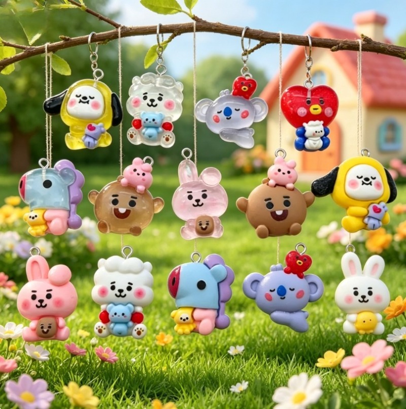 7pcs BT21 Resin Cartoon Charm  - Jewelry Making review and price