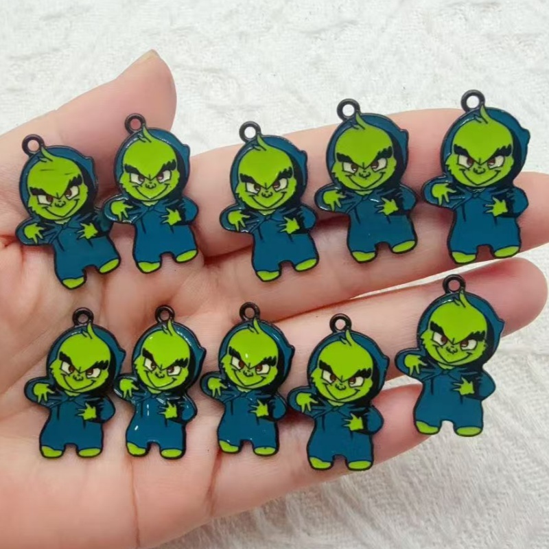 10pcs alloy drip oil cartoon C - Jewelry Making review and price