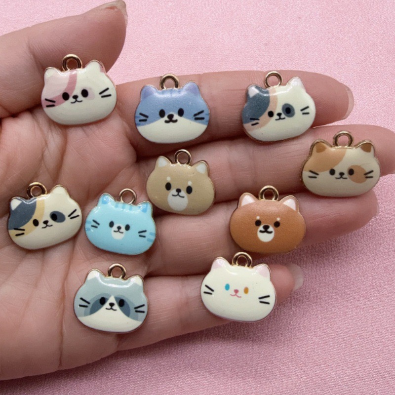 12pcs Printed Cat Head Alloy D - Jewelry Making review and price